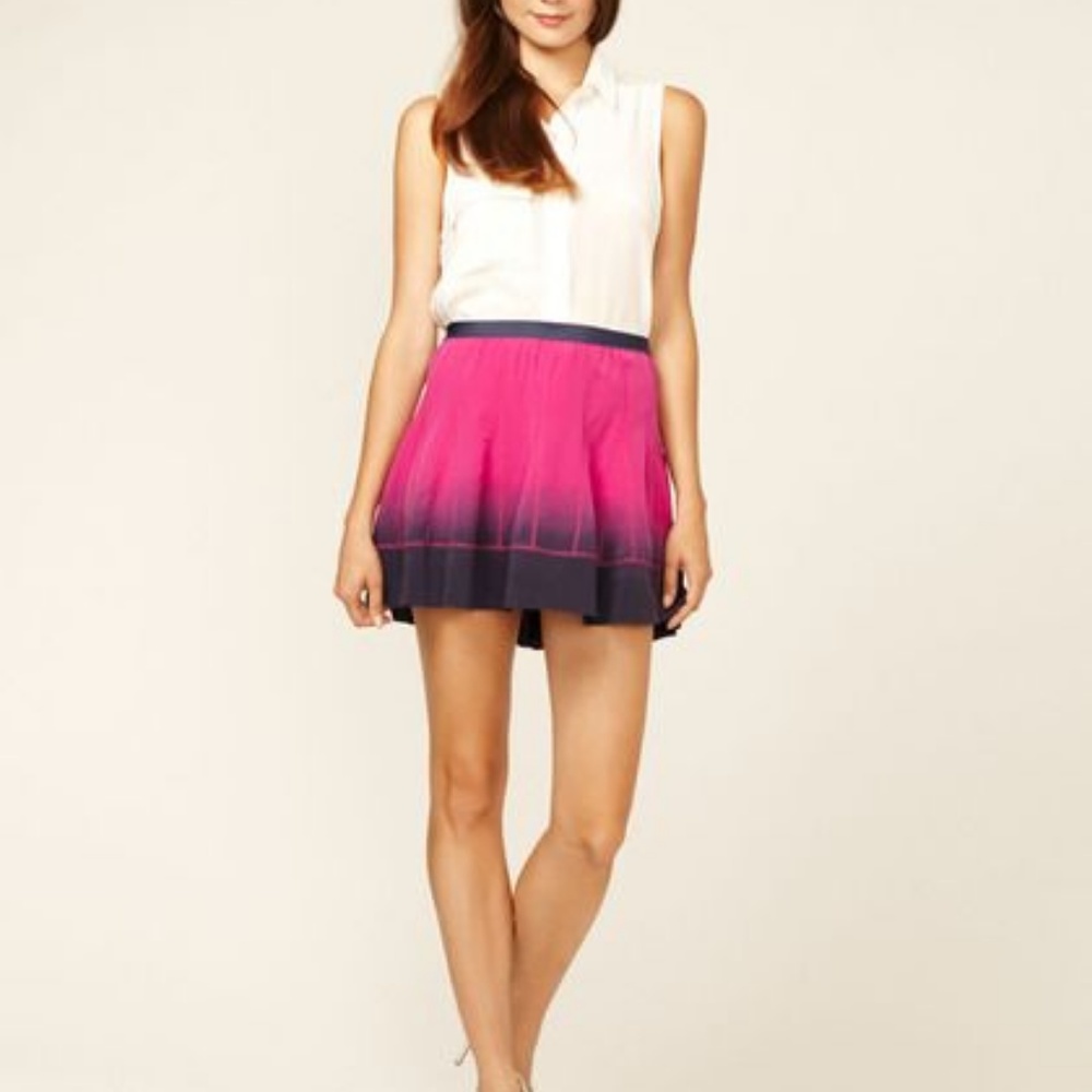 Gryphon Claudia Silk Ombre Mini A-Line Skirt